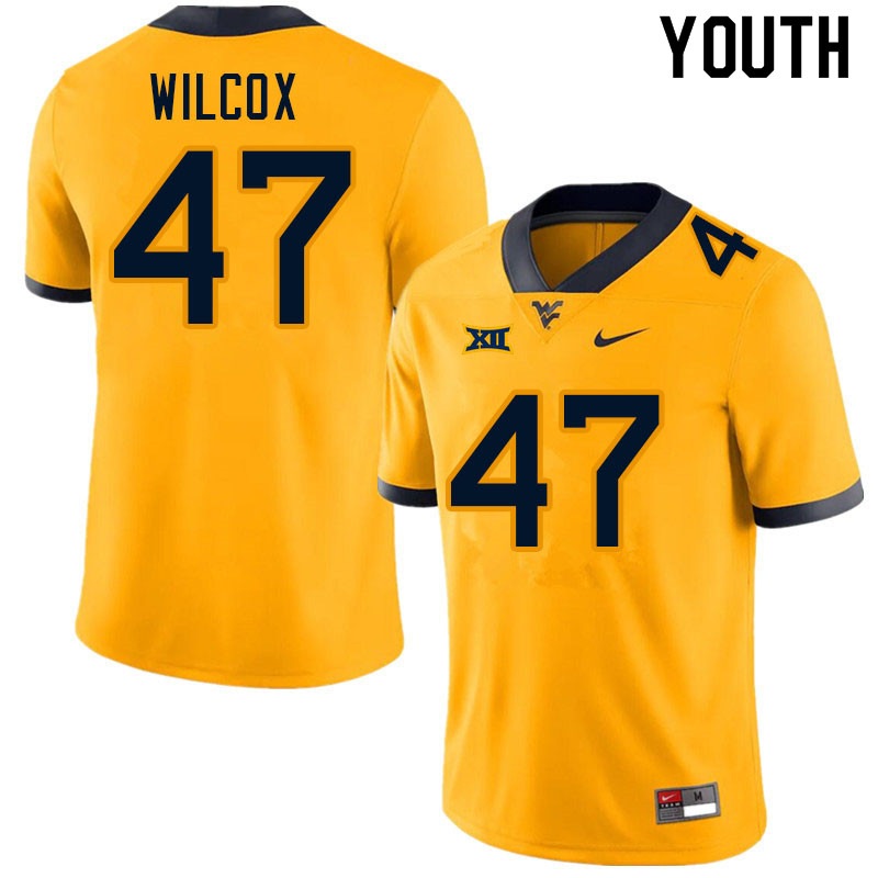 NCAA Youth Avery Wilcox West Virginia Mountaineers Gold #47 Nike Stitched Football College Authentic Jersey OO23F25QH